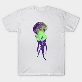 Trippy dotted Jellyfish - Purple/Green T-Shirt